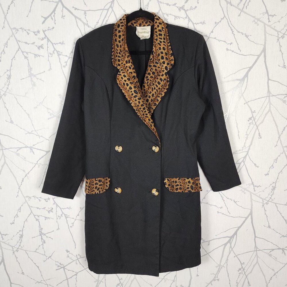 Joseph Ribkoff Creations VTG Leopard Print Double Breasted Romper Mobwife